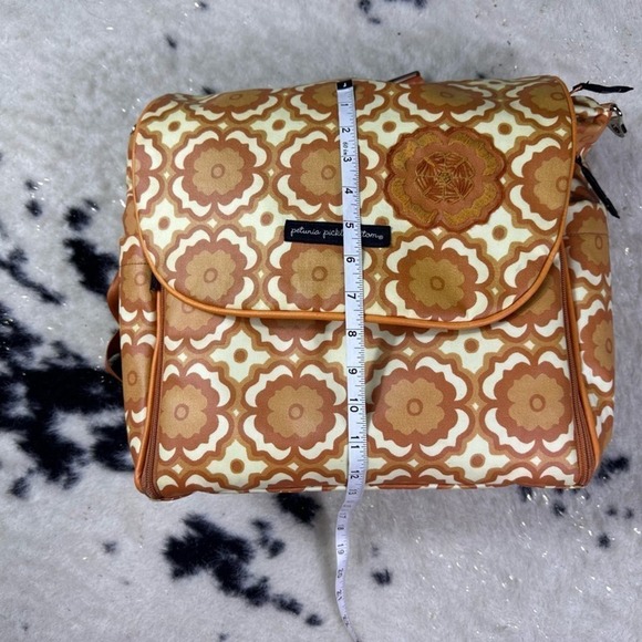 Petunia Pickle Bottom Orange Floral Rio Print White Diaper Bag - Picture 8 of 14
